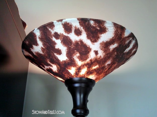 DIY Fake cowhide lamp shade - StowandTellU.com