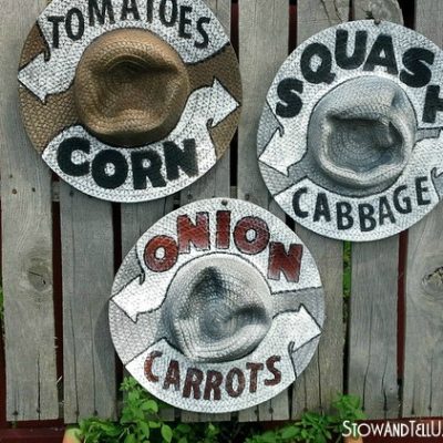 Garden or Farm Stand Straw Hat Signage
