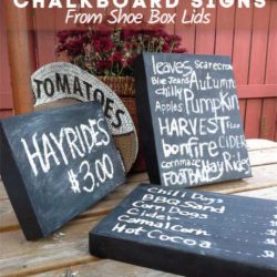 How to make your own Chalkboard Sign from a Card Board Box Lid