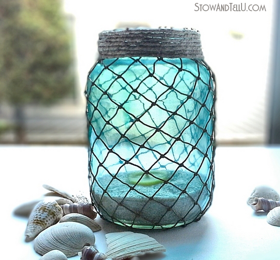 Nautical-coastal-net-covered-jars