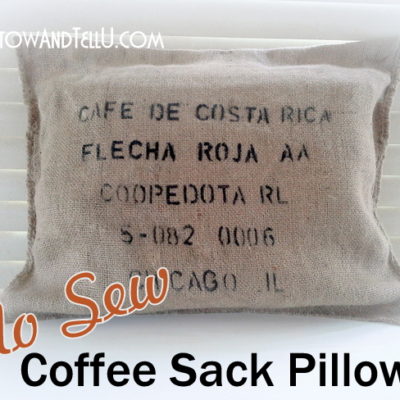 No Sew Coffee Sack Pillow with Speed-Sew
