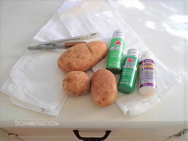 Potato paint stamp supplies | stowandtellu.com