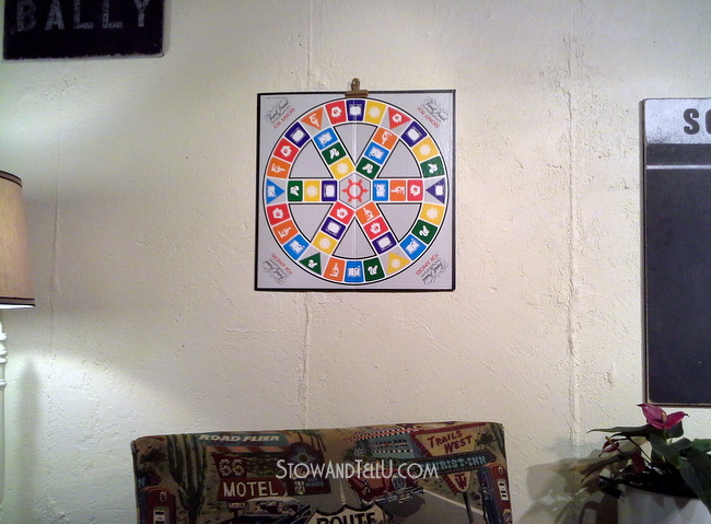 gameroom-decor-basements-how-to-make-hanging-board-game-art-http://www.stowandtellu.com