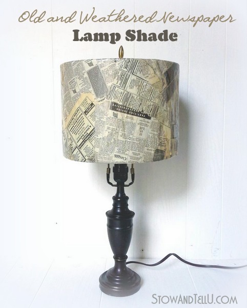 decoupage-old-newspaper-lamp-shade-https://stowandtellu.com