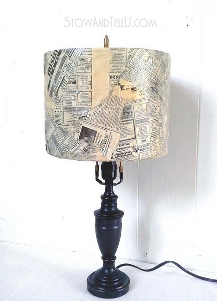 old-newspaper-lampshade-with-decoupage-https://stowandtellu.com