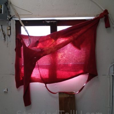 I Spy a Repurposed Sweater Curtain