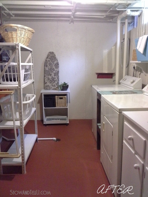 Fun and Functional Unfinished Basement Laundry Room Reveal