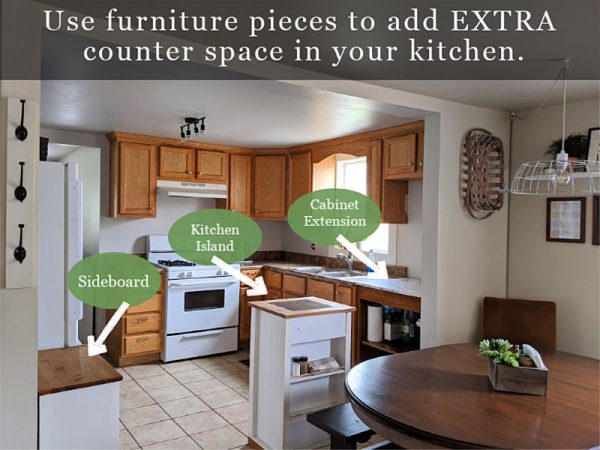 How to Create Extra Kitchen Counter Space (No Remodeling Needed)