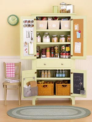 If your kitchen doesn't have a pantry, any of these faux pantry ideas might work for you - StowandTellU.com