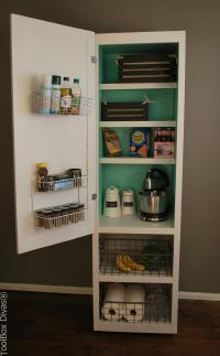 Faux kitchen pantry ideas that could work for a kitchen with no pantry space - StowandTellU.com