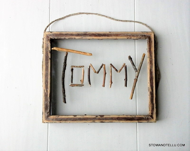 Rustic Twig Name Art for Kids Room Decor