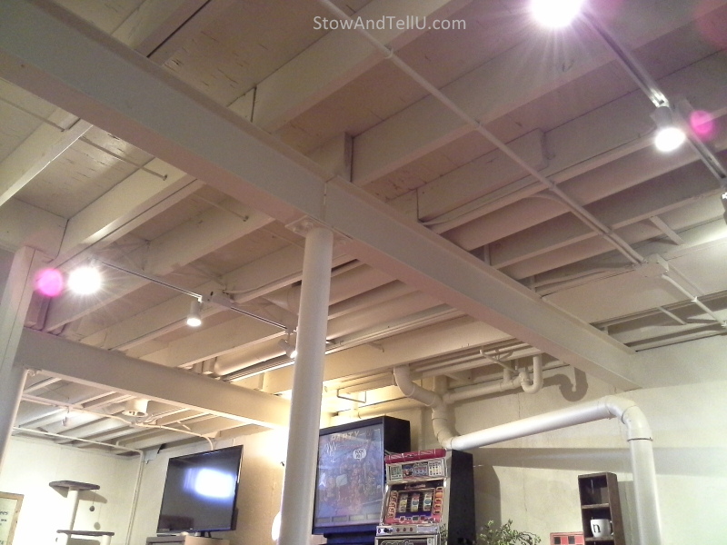 exposed-beam-basement-ceiling-painted-StowAndTellU.com