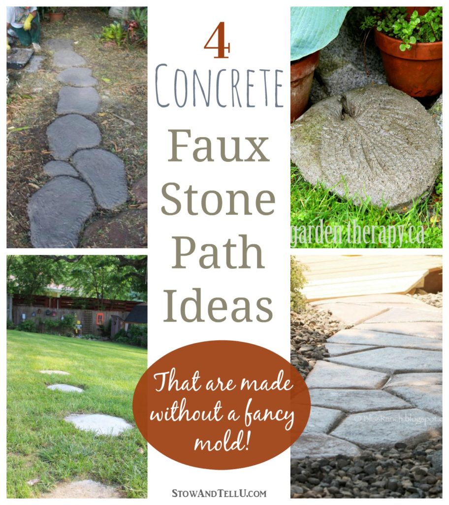 There's no fancy mold needed for laying these faux stepping stones. Four concrete free pour, hand shaped stone path ideas four your yard or garden. - StowAndTellU.com