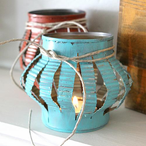 Fake tin can Chinese lantern -from DecoArt