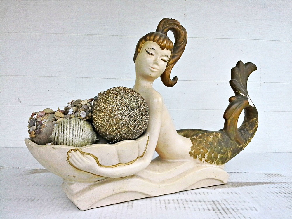 vintage mermaid statue - StowAndTellU.com