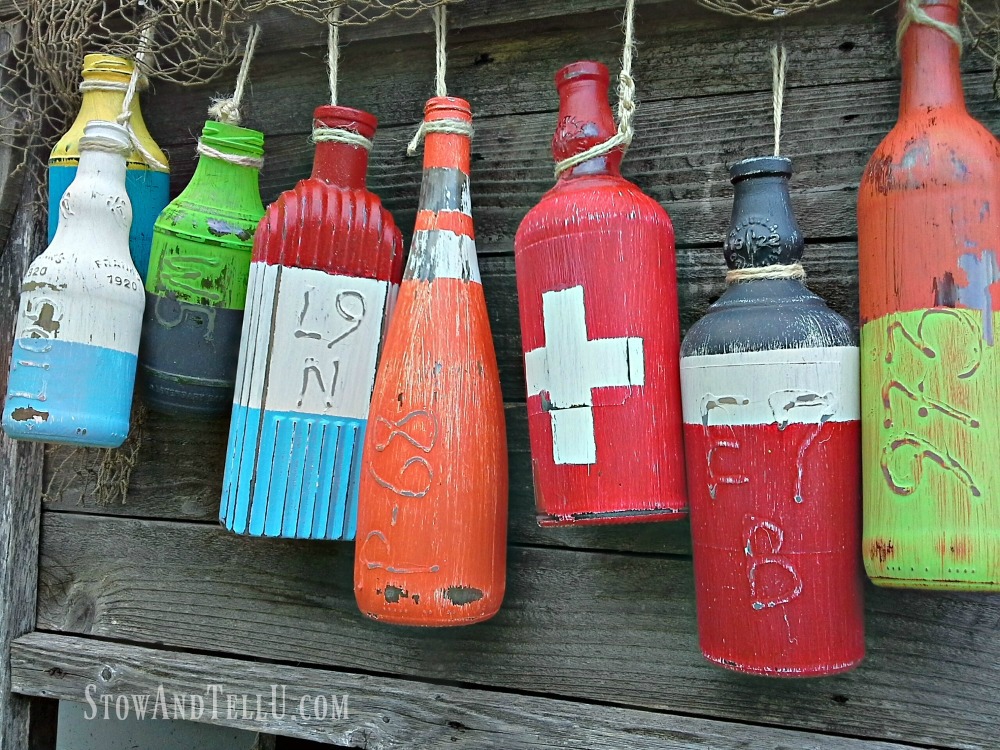 diy lobster-fishing buoy bottles - StowAndTellU.com