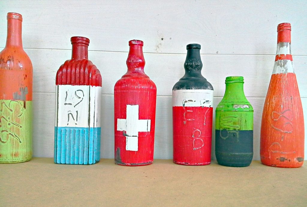 Fake bouys made from bottles - Stow and Tellu