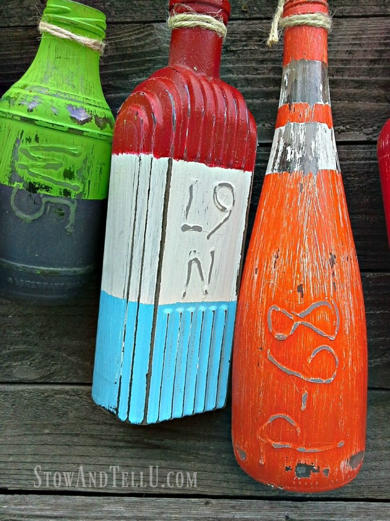 Make faux buoys or floats from bottles StowandTellU