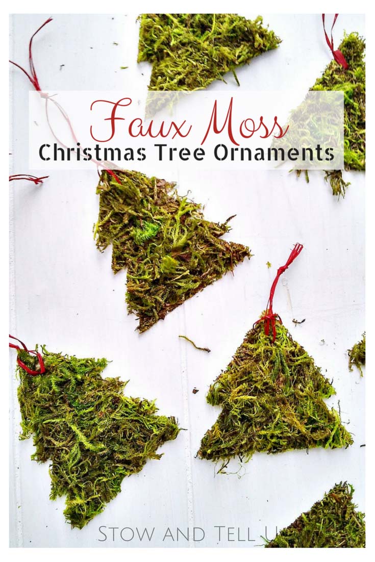 DIY Faux Moss Christmas Tree Ornament | Easy Christmas holiday craft | StownadTellU