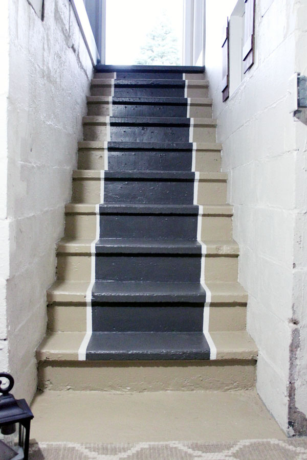 DIY Stair Runner Paint Trimmed Edge