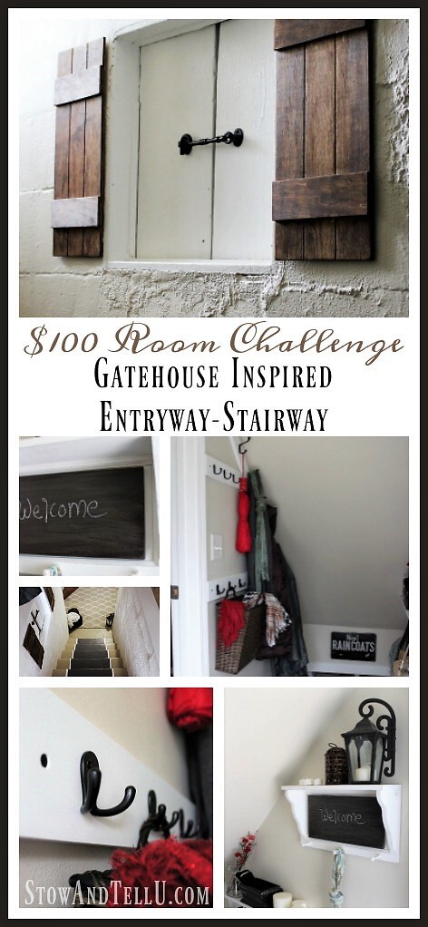 Gatehouse-inspired-entry-stairway - $100 Room Challenge | stowandtellu