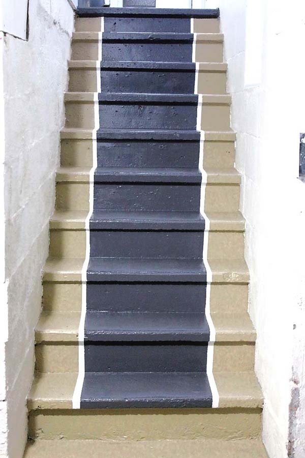 DIY Painted Stair Runner with Painted Edge Trim 