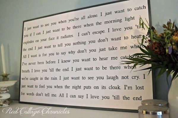 10 DIY Song Lyric Wording Decor Ideas for the Home