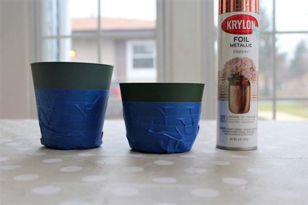 Making copper foil paint dipped planters | stowandtellu.com
