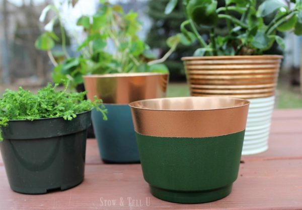 DIY Copper foil painted planters | Stowandtellu.com