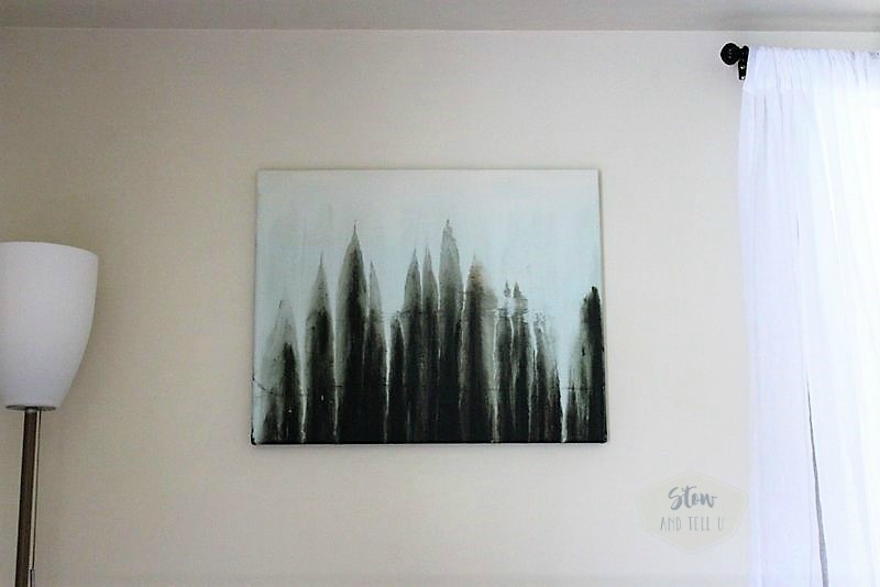 Faux forest drip art | abstract water color forest scene | stowandtellu.com
