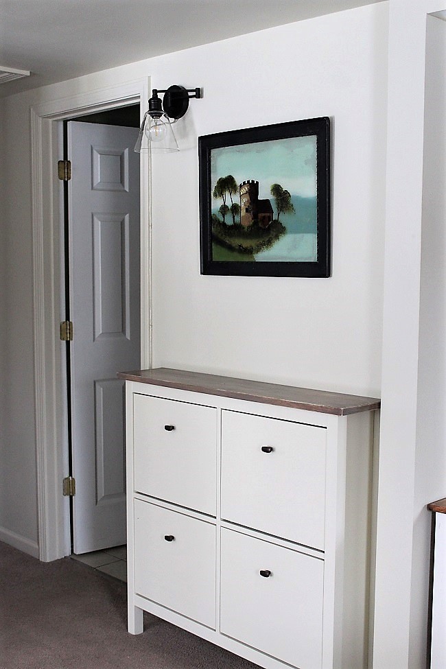 Ikea Shoe Cabinet Hack As Faux Built In Hallway Storage