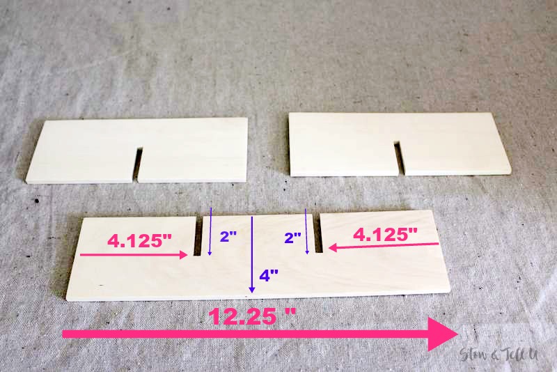 How to measure notches on wood slats for a divided basket