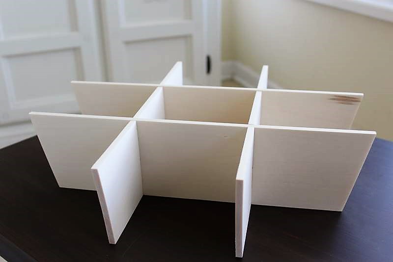 DIY Slotted Wood Storage Basket Divider