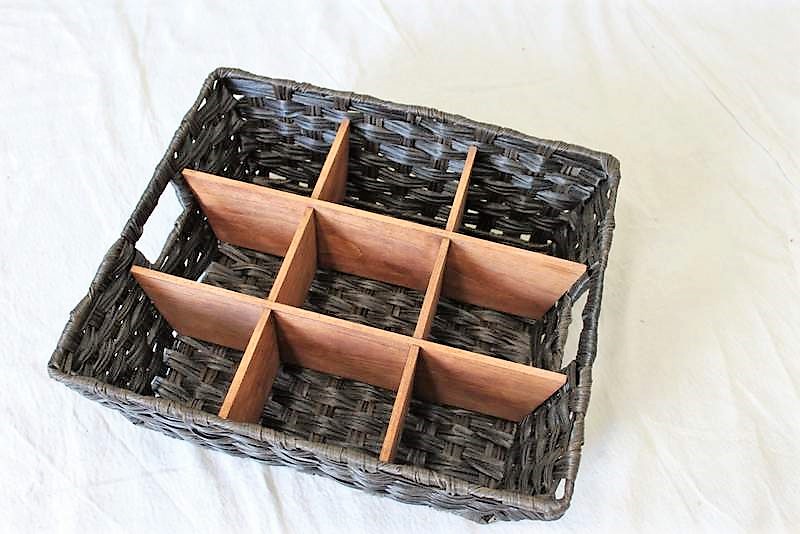 DIY Wicker Divided Basket with Wood Insert