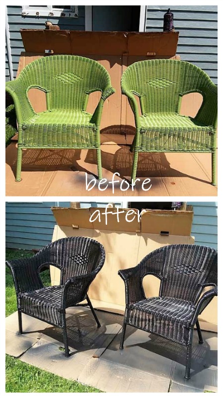 How to Spray Paint Resin Wicker Chairs if you dare