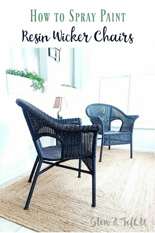 Black wicker chairs | How to spray paint a resin wicker chair | stowandtellu.com