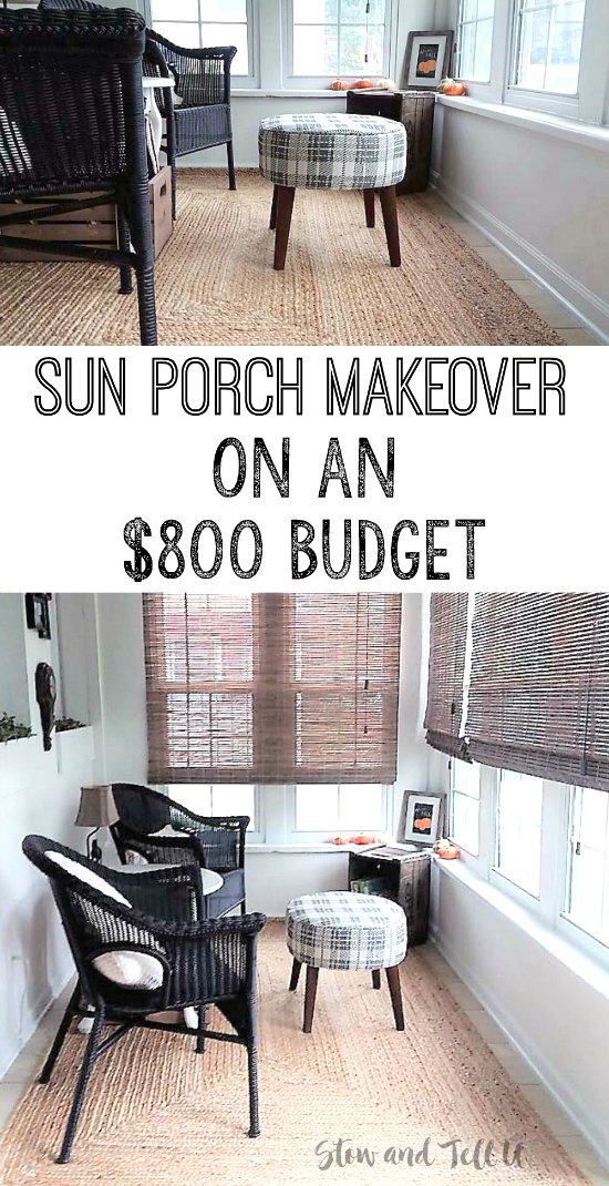 Small Sun Room Makeover on an $800 Dollar Budget
