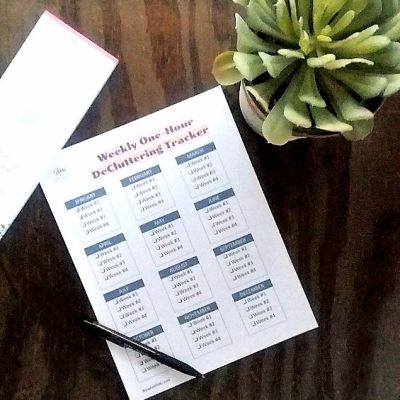 One Hour Weekly Decluttering Tracker FREE Printable