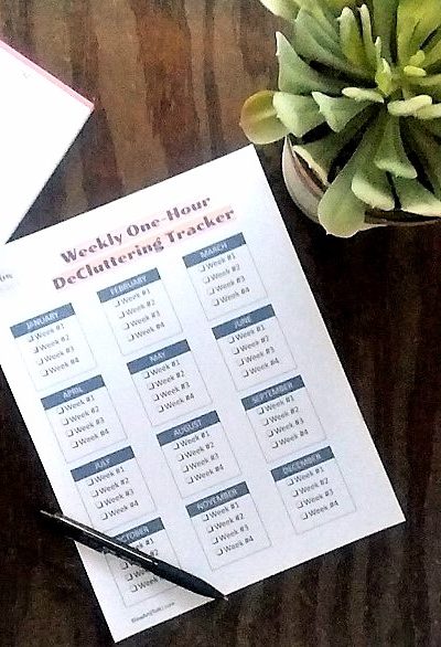 One Hour Weekly Declutter Tracker