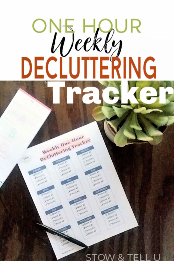 One Hour Weekly Decluttering Tracker | Stowandtellu