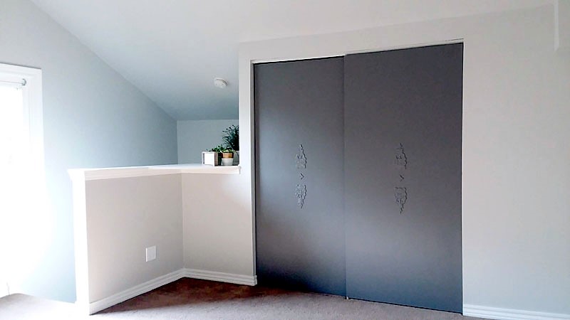 Dark Gray Painted Closet Doors