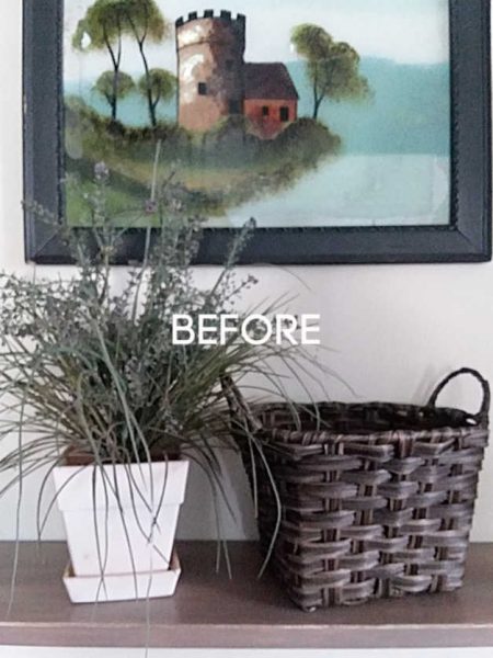 Decorating with Faux Plants | Fake dried grass plant and dark brown basket