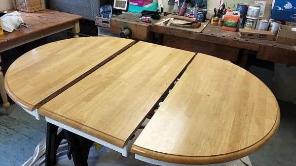 Golden Pine Wood Dining Table Top before Refinishing