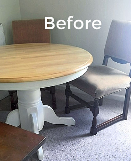 Refinish Kitchen Table Before And After Things In The Kitchen   Refinishing Golden Pine Dining Table Before 