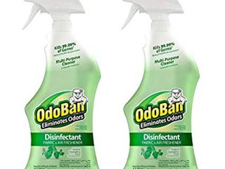 Image for OdoBan Ready-to-Use Odor Eliminator and Disinfectant, Original Eucalyptus Scent, 2 Spray Bottles, 32oz