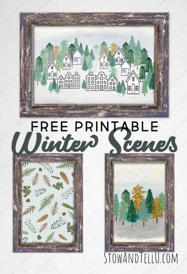 Winter Printables -Winter Scenes and Botanical Print
