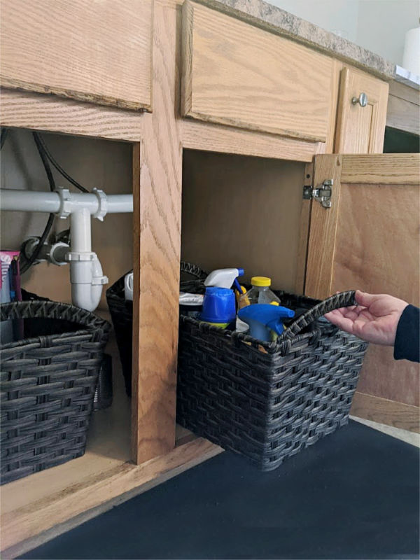 basket under sink