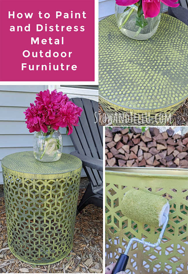 How to paint distress outdoor metal furniture