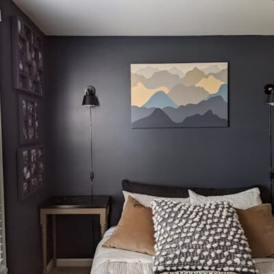 Daringly Dark Blue Bedroom-Office Reveal