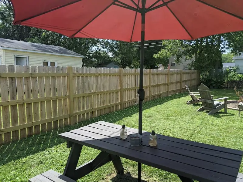 Cedar fence installed in small back yard